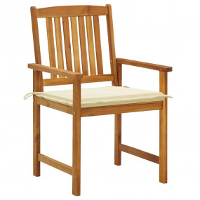 Garden Chair Set of 8 Natural Wood Solid Acacia Wood St...