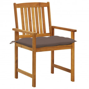 Patio Chair Set of 6 Brown Solid acacia wood Standard D...