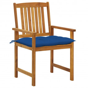 Patio Chair Set of 8 Natural Wood Solid Acacia Wood Sta...