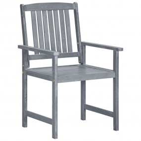 Garden Chair Set of 8 Grey Solid Acacia wood Medium Dur...