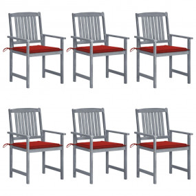 Patio Chair Set of 6 Grey