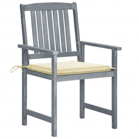 Garden Chair Set of 8 Grey Solid acacia wood, 100% poly...