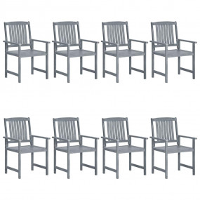 Patio Chair Set of 8 Gray