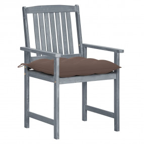 Patio Chair Set of 8 Gray Solid acacia wood Standard Du...