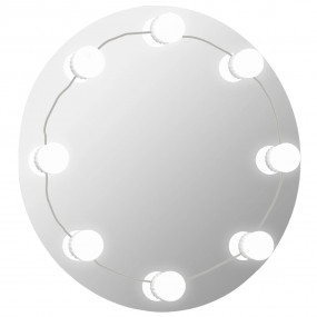 Wall Mirror With Led Light Silver Glass, plastic Medium