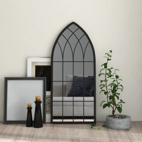 Mirror Black Iron, Glass 39.4 x 17.7 in Decorative Inla...