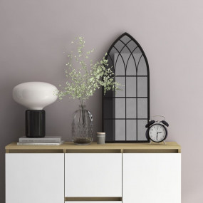 Mirror Black Iron, Glass 27.6 x 11.8 in Decorative Inla...
