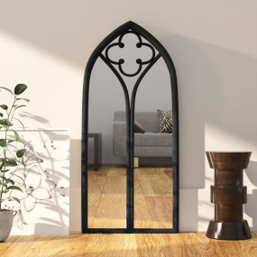 Mirror Black Iron, Glass 39.4 x 17.7 in Wall mounting M...