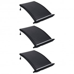 Solar Pool Heating Panel Set of 3 Black HDPE Standard