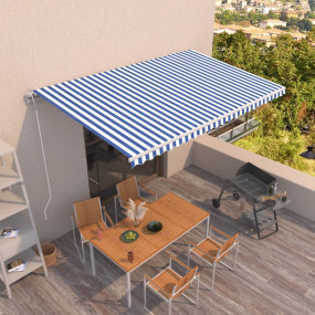 Retractable Awning Blue and White