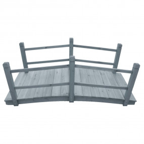 Garden Bridge Grey Solid Firwood 55.1 x 23.6 x 22.0 in ...