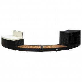 Spa Surround Black and Natural Wood