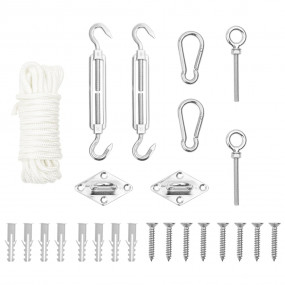 Sunshade Sail Accessory Silver Stainless Steel Adjustab...