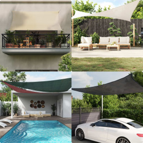 Sun Sail Beige High-Density Polyethylene (HDPE) 13.1x9....