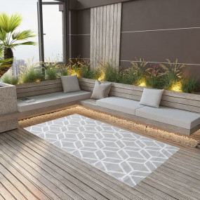 Outdoor Carpet Grey Polypropylene 74.8 in x 114.2 in Pa...