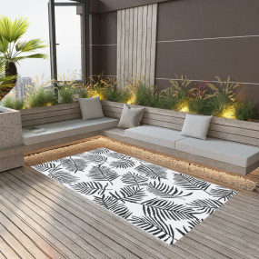 Outdoor Carpet White and Black Polypropylene 62.9 x 90....