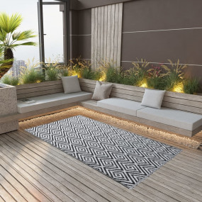 Outdoor Carpet White and Black Polypropylene 63.0 x 90....