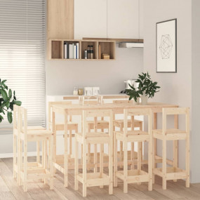 Bar Set Natural Wood Solid pine wood Large Seats Many B...