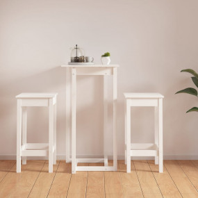 Bar Set White Solid pinewood Small Seats Many Bar Set S...