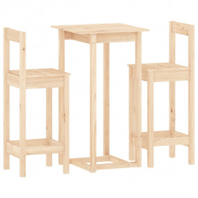 Bar Set Natural Wood Pine wood Medium Durable Bar Set S...