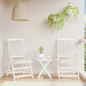 Chair Cushion Set of 2 Cream Oxford fabric (100% polyes...