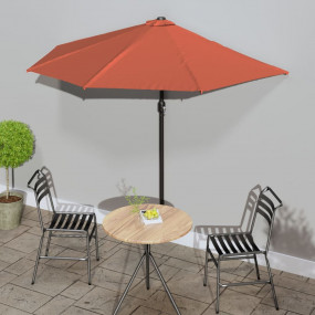Balcony Parasol Terracotta Polyester, Aluminum, Steel