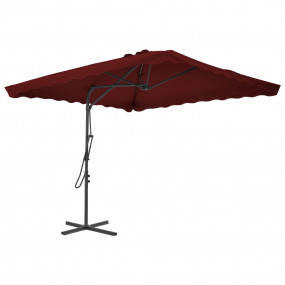 Garden Parasol Bordeaux Red Fabric, Powder-coated steel