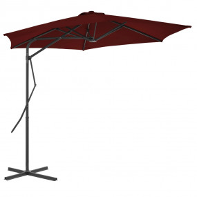 Garden Parasol Bordeaux Red Fabric Medium Rotatable
