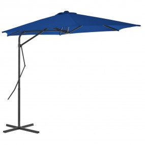 Garden Parasol Blue Polyester, Steel Large Rotatable