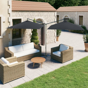 Garden Parasol Anthracite Polyester, Steel Double