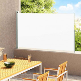 Side Awning Black Powder-Coated Steel 70.9x118.1 in Ret...