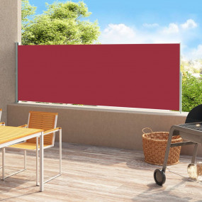 Side Awning Red Polyester 70.9 x 196.9 in Retractable