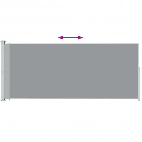 Side Awning Gray Polyester Large Retractable Awning