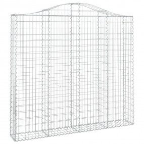 Gabion Basket Set of 3 Silver Galvanized Iron Large Dur...