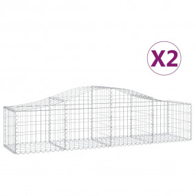 Gabion Basket Set of 2 Silver Galvanized iron Medium