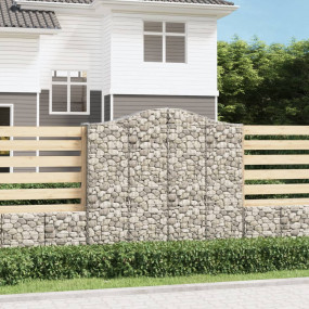 Gabion Basket Set of 3 Silver Galvanized iron 78.7x19.7...