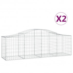 Gabion Basket Set of 2 Silver Galvanized iron