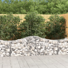 Gabion Basket Set of 4 Silver Galvanized Iron