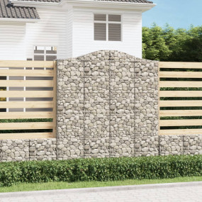 Gabion Basket Set of 3 Silver Galvanized iron Large