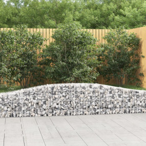 Gabion Basket Set of 4 Silver Galvanized iron Extra Lon...