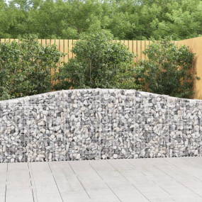 Gabion Basket Set of 2 Silver Galvanized iron Large Dur...