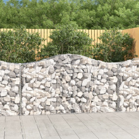 Gabion Basket Set of 4 Silver Galvanized Iron Large Tou...