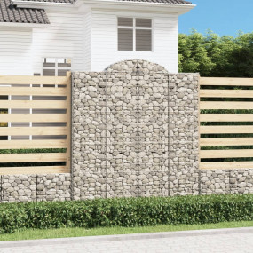 Gabion Basket Set of 3 Silver Galvanized iron Large