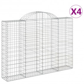 Gabion Basket Set of 4 Silver Galvanized Iron 78.7x11.8...