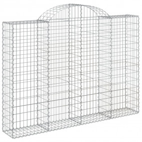 Gabion Basket Set of 5 Silver Galvanized iron Extra tal...