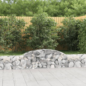 Gabion Basket Set of 2 Silver Galvanized iron 118.1x11....