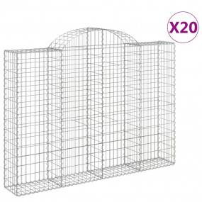 Gabion Basket Set of 20 Silver Galvanized Iron Large