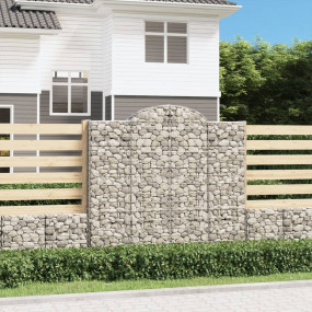 Gabion Basket Set of 3 Silver Galvanized Iron