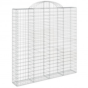 Gabion Basket Set of 3 Silver Galvanized Iron Large