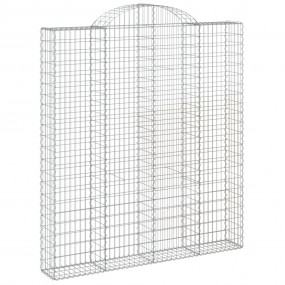 Gabion Basket Set of 2 Silver Galvanized Iron 85 x 12 x...